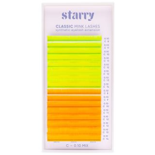 Ciglia neon giallo / arancia C 0.1 x 8-14 mm1 Starry ciglia